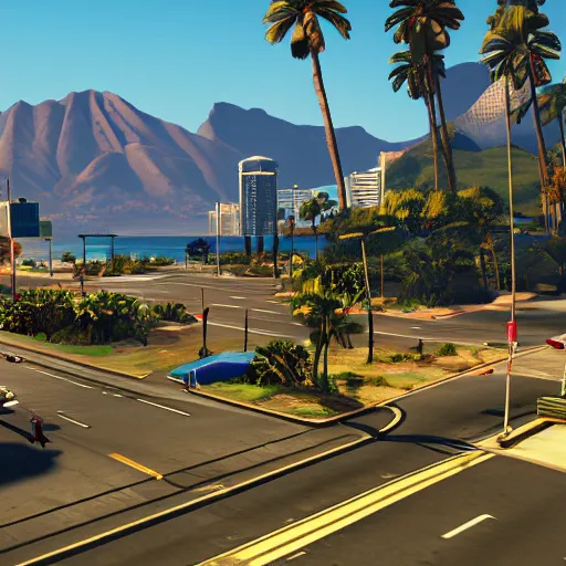 Prompt: in - game screenshot of grand theft auto 5 : honolulu edition