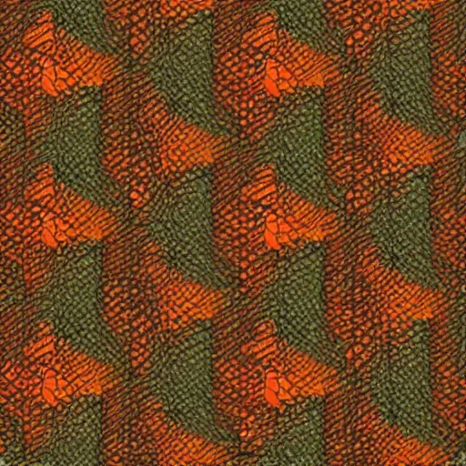 Image similar to fabric texture, orange and green color scheme, florar