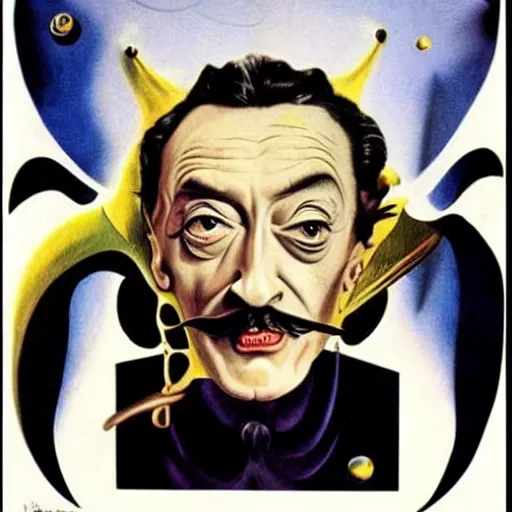 Prompt: salvador dali as a space wizard in the style of salvador dali