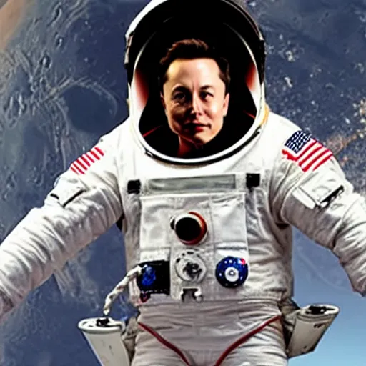 Image similar to elon musk as an astronaut in mars, highly detailed