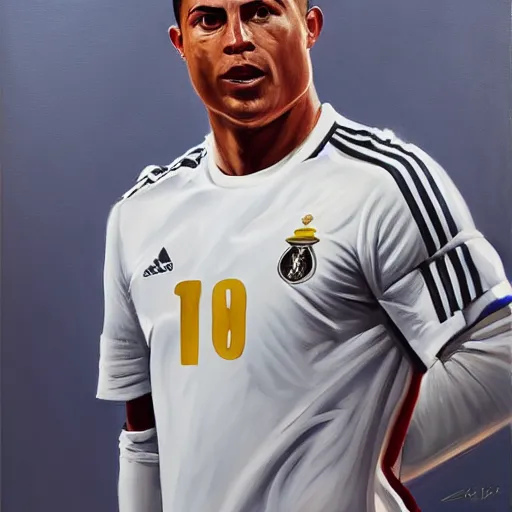 Prompt: a very detailed painting of ronaldo luis nazario de lima, by yasar vurdem by johannes wessmark, trending on artstation