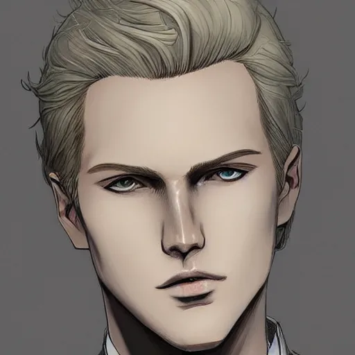 Image similar to Colored Sketch of johan liebert Hyperdetailed , trending on artstation , CGSociety