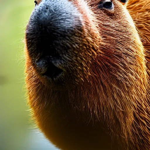 Image similar to a high detail photo of an antropomorphic capybara wearing a suit, subject= duck, subject detail: wearing a suit, photorealism