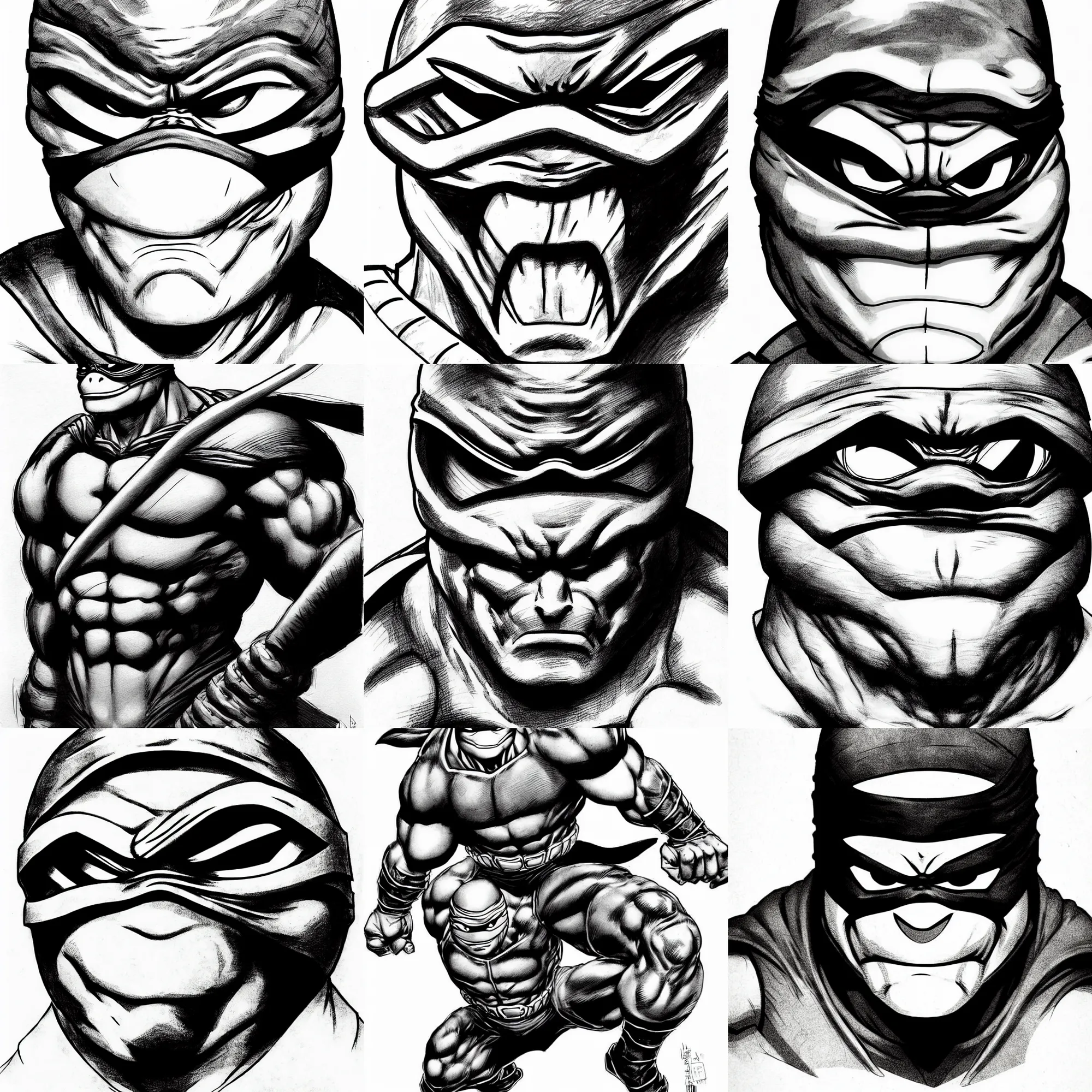 ninja turtles drawings face