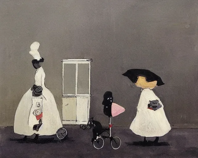 Image similar to a painting by sam toft and guy billout