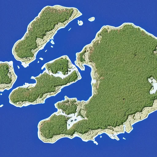 Prompt: detailed map of an island