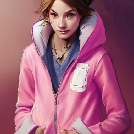 Image similar to a preppy magic student in a pink hoodie, d & d, fantasy, intricate, cinematic lighting, highly detailed, digital painting, artstation, concept art, smooth, sharp focus, illustration, art by artgerm and greg rutkowski and alphonse mucha