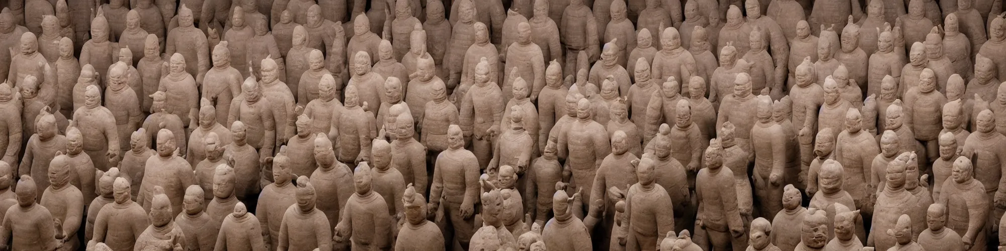 Image similar to hundreds of humans. A sea of humans. interconnected flesh. Melting clay golem humans. Dungeons&Dragons: Lemure. Lemure creature. Demonic scene. Many humans intertwined and woven together. Bodies and forms amesh. Terracotta army. Extremely unsettling artwork. Clay sculpture by Alberto Giacometti.