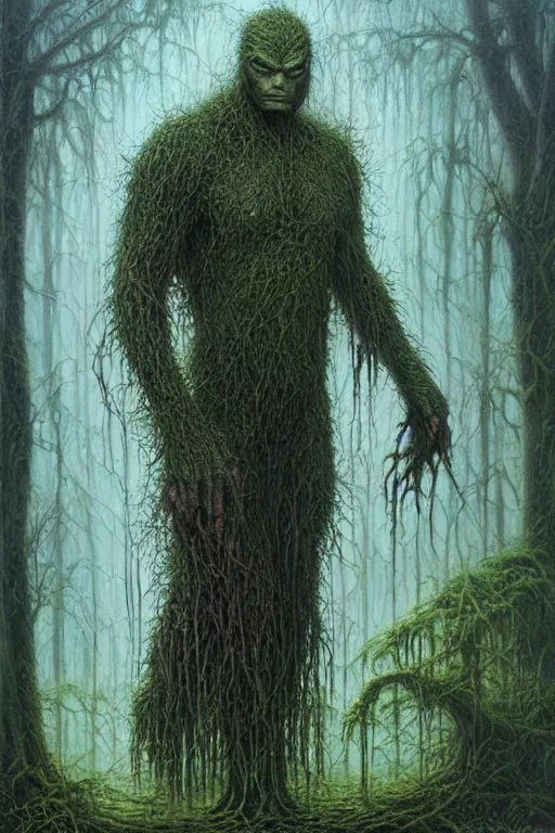 Prompt: swamp thing by tomasz alen kopera.