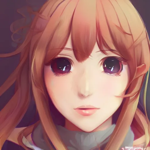 Image similar to full headshot portrait of Monika from Doki Doki Literature Club, drawn by WLOP, by Avetetsuya Studios, anime manga panel, trending on artstation