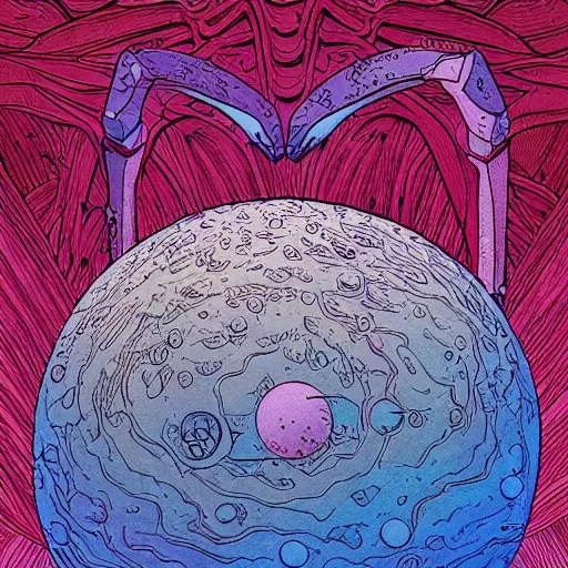 Image similar to hope for humanity, colored ink, moebius illustration art, key art