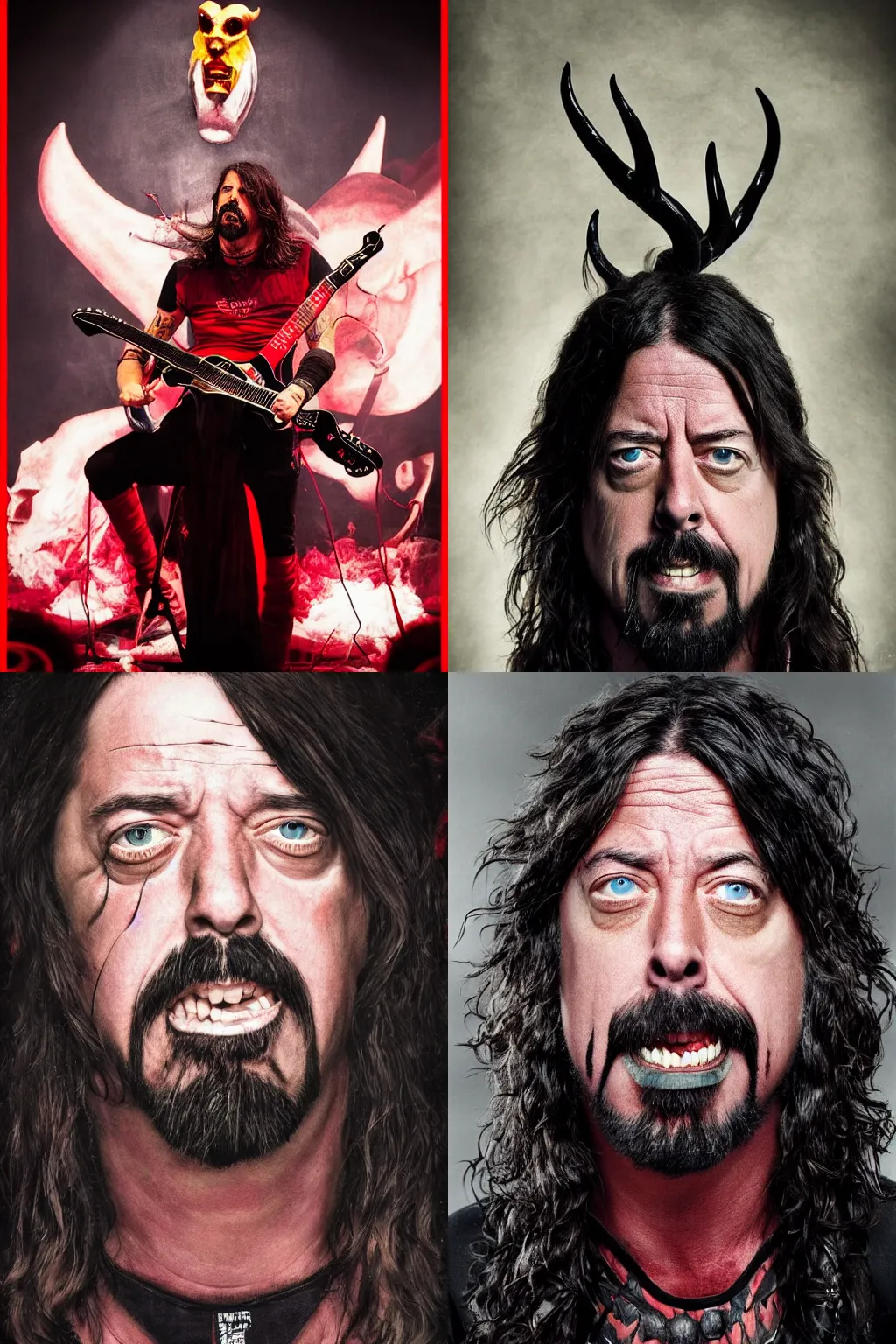 Prompt: Dave Grohl as satan, ultra realistic, high definition portrait photograph