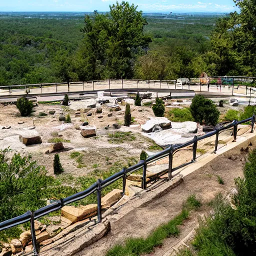 Image similar to A scenic overlook of Billiam's Zoo & Cemetery