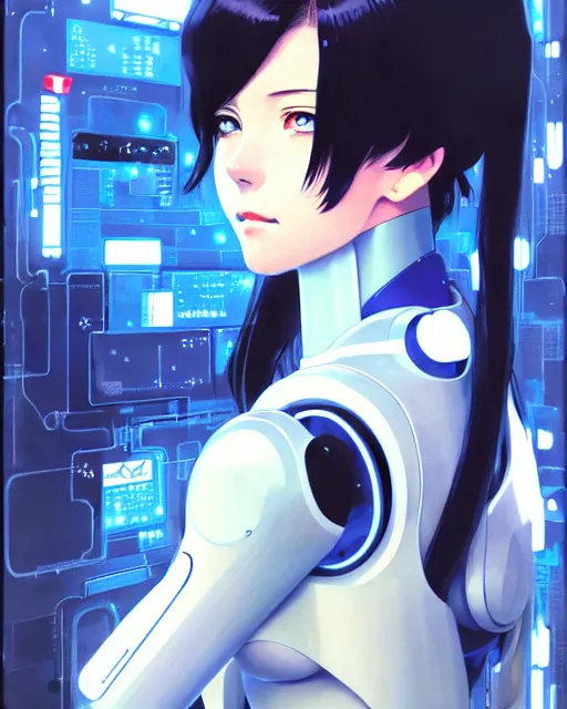 Image similar to girl wearing robotic suit, very anime, fine - face, audrey plaza, realistic shaded perfect face, fine details. anime. realistic shaded lighting poster by ilya kuvshinov katsuhiro otomo ghost - in - the - shell, magali villeneuve, artgerm, jeremy lipkin and michael garmash and rob rey