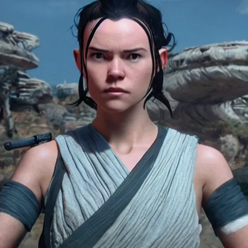 Prompt: rey skywalker gaming