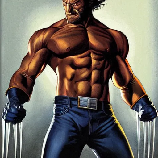 Prompt: wolverine poster drawn by alex ross