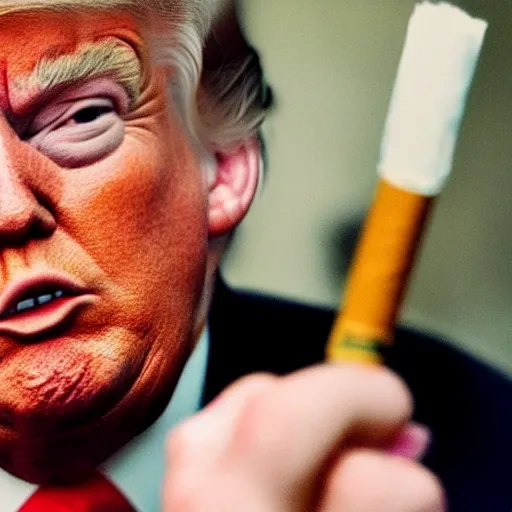 Image similar to a photo of donald trump smoking a cigarrette