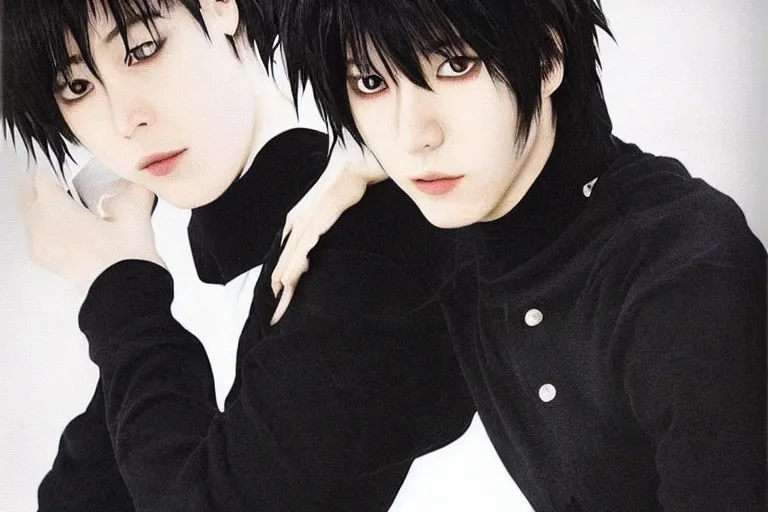 Image similar to handsome man，Black short hair,Death Note