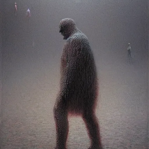 Prompt: thousands of worms merged together into walking man, gothic, warhammer, colorful, highly detailed, artstation, digital art by zdislav beksinski and wayne barlowe