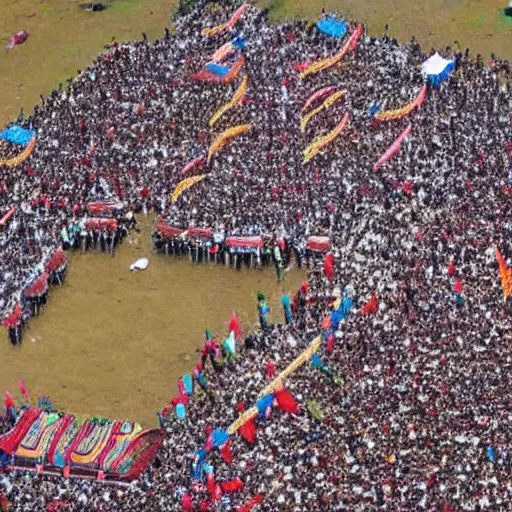 Prompt: Realistic aerial photograph of losoong festival being celebrated in India