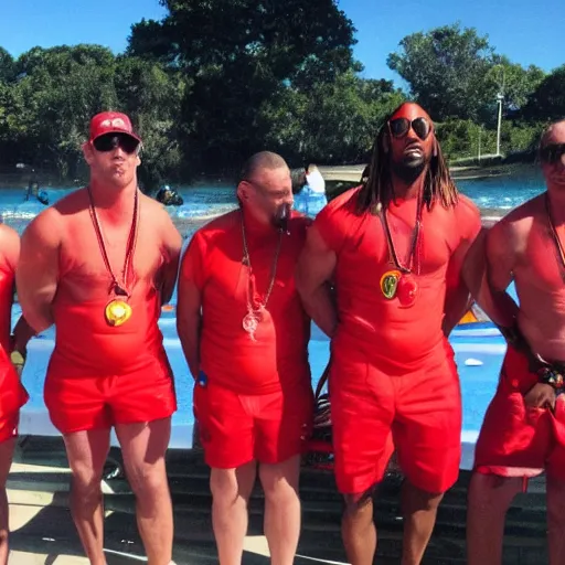 Prompt: lifeguards being very offended by lil Jon music okay