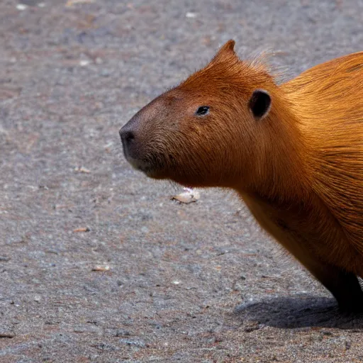 Image similar to Capybara as king of the world wearing a big crown, 4K, UHD, picture