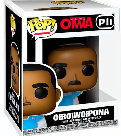 Prompt: limited edition glow-in-the-dark obama funko pop still sealed in box, ebay listing