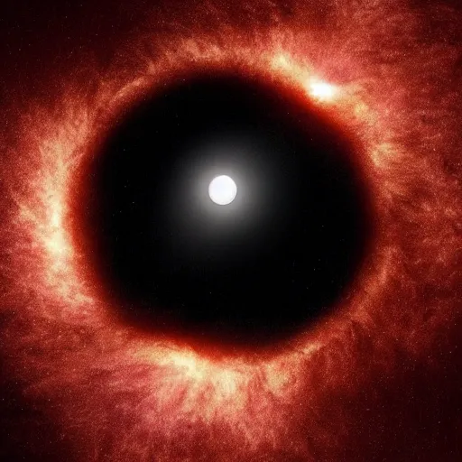 Image similar to blackhole instead of the sun in the sky