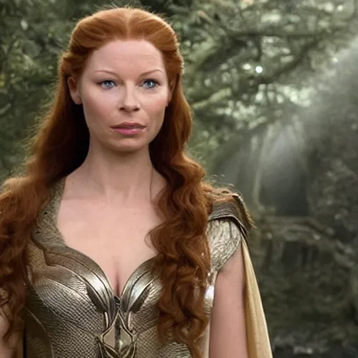 Image similar to rebecca ferguson as elf queen of lothlorien in lotr