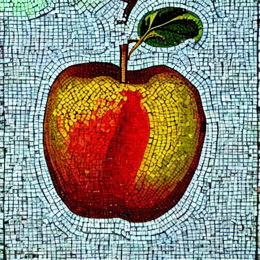 Prompt: mosaic of an apple