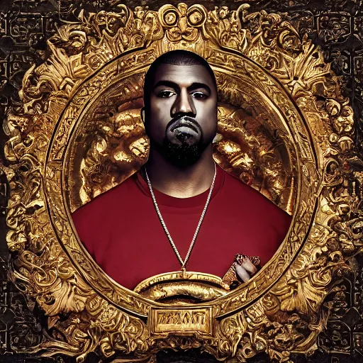 Image similar to Renaissance rap album cover for Kanye West DONDA 2 designed by Virgil Abloh, HD, artstation