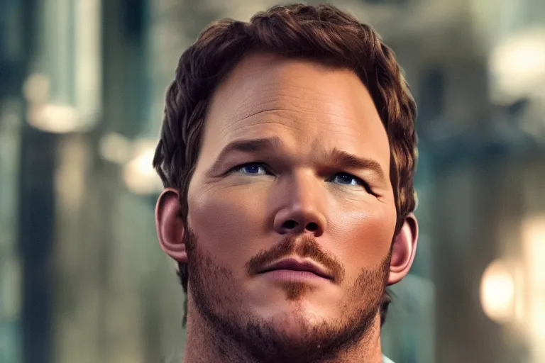 Image similar to Chris pratt as live action mario, 4k headshot photography