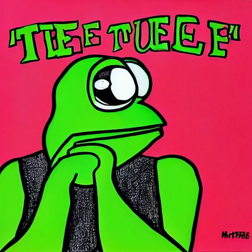 Image similar to Pepe the frog sweating by Matt Furie
