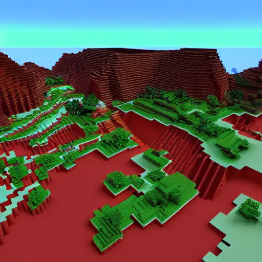 Prompt: Beautiful desert oasis in Minecraft, 8k HD