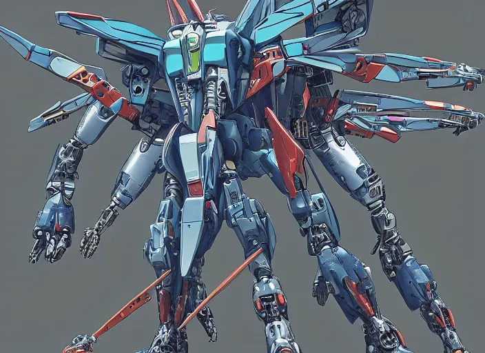 Image similar to vitruvian mecha, isometric concept gundam macross evangelion, illuminated features, detailed hatching, dramatic moonlit lighting, diagram specifications notations, by alex pardee, dan mumford, 3 d cg, octane rendered, futuristic, 2 k aesthetic, 4 k, highly saturated colors