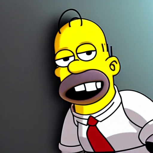 Prompt: An octane render of Homer Simpson in the Matrix