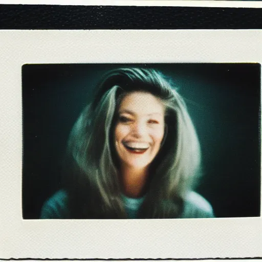 Prompt: photo of a beautiful woman with multiple rows of teeth like a shark soft lighting Polaroid 1980s -6