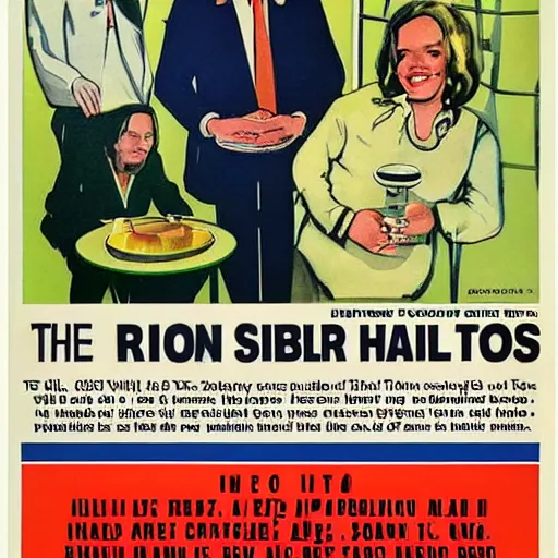 Prompt: 1970s poster advert for radio show Tom\'s Onion Half hour