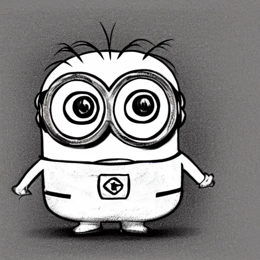 Image similar to hand drawn sketch of a minion