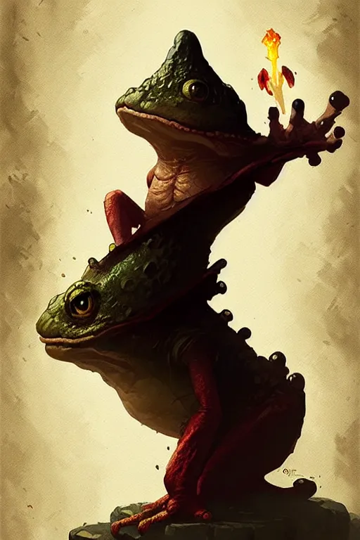 Image similar to greg rutkowski poster. toad wizard