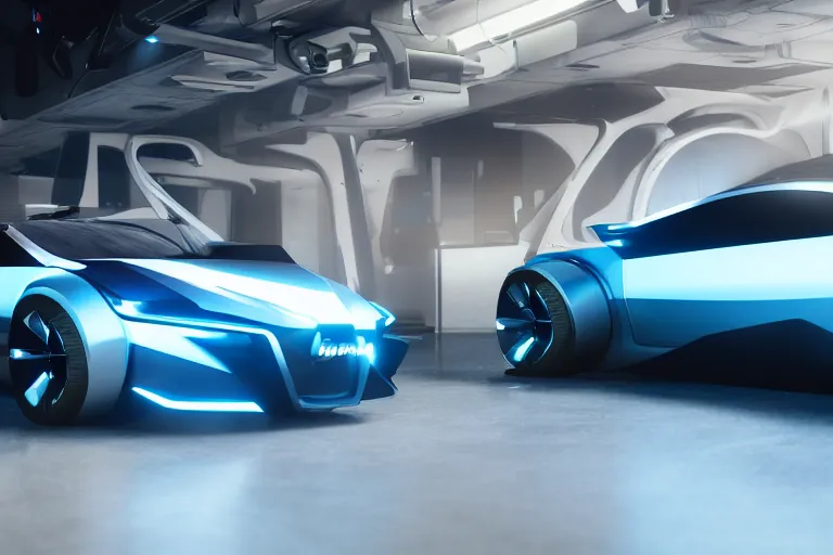 Image similar to cyberpunk bmw concept inspired sports car, futuristic look, highly detailed body, very expensive, photorealistic camera shot, bright studio setting, studio lighting, crisp quality and light reflections, unreal engine 5 quality render