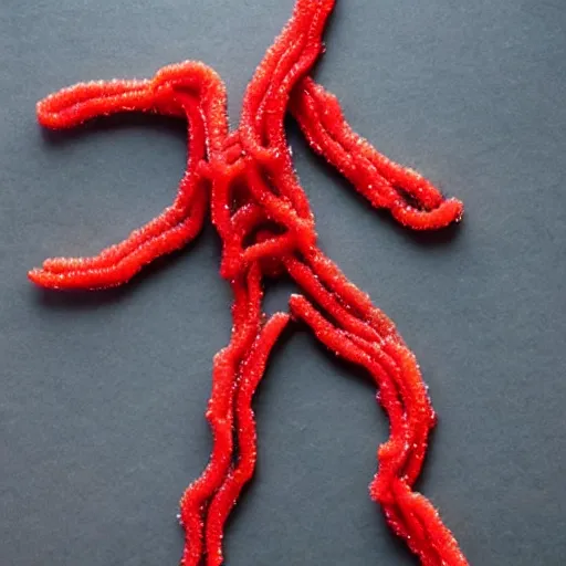 Prompt: a person made of twizzlers