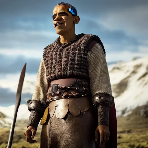 Image similar to Obama in Vikings 4K quality super realistic