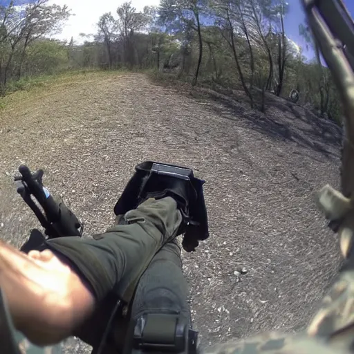 Image similar to gopro pov of a soldier in the civil war