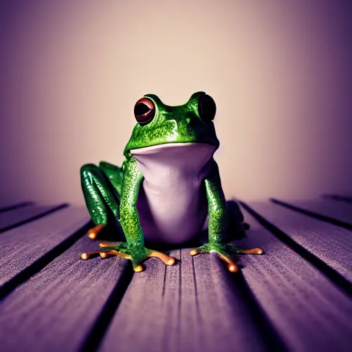 Prompt: a frog wearing a suit, studio portrait, dramatic lighting, award-winning photography, 8k