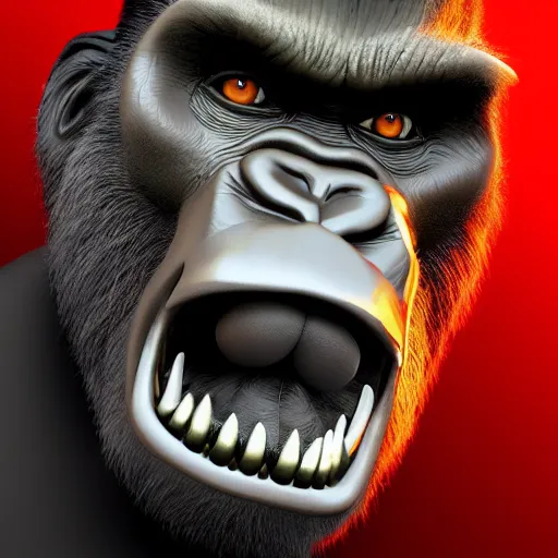 Image similar to an very detailed donald trump as a gorilla, horror art, super ugly, terrifying, by artgerm, hd, hdr, ue 5, ue 6, unreal engine 5, realistic anime 3 d style, cinematic 4 k wallpaper, 8 k, ultra detailed, gta cover art, high resolution, artstation, award winning