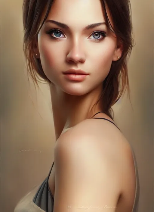 Image similar to photo of a gorgeous young woman in the style of stefan kostic, realistic, sharp focus, 8 k high definition, insanely detailed, intricate, elegant, art by stanley lau and artgerm