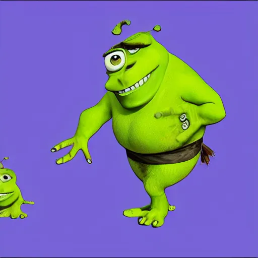 shrek and mike wazowski meme | Sticker