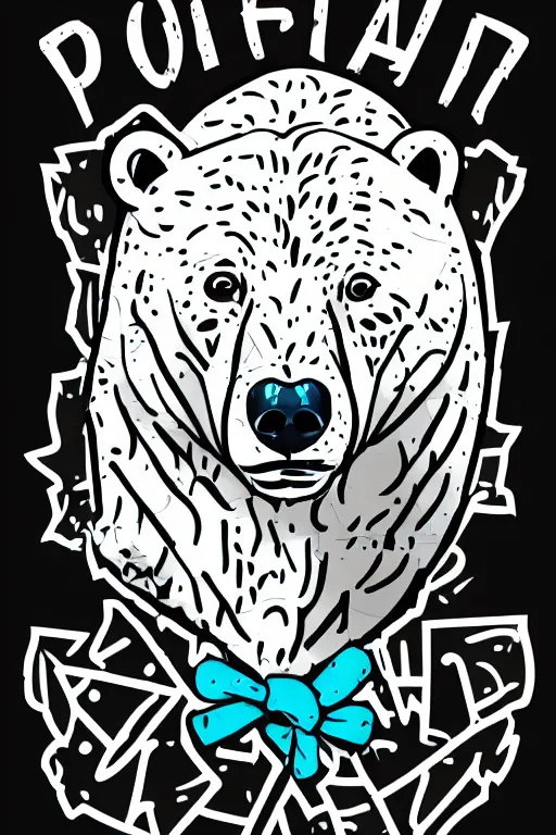 Image similar to Portrait of a polar bear, mafia, gangster, sticker, colorful, illustration, highly detailed, simple, smooth and clean vector curves, no jagged lines, vector art, smooth