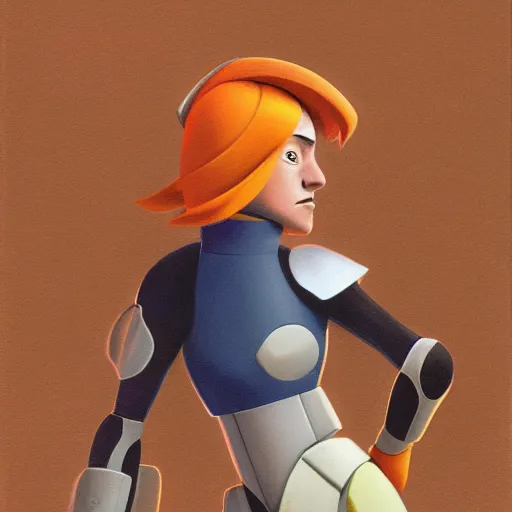 Image similar to Sabine wren concept art painting by Ralph McQuarrie dynamic mood painting